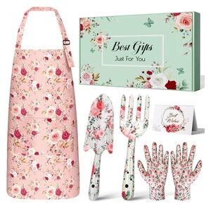 Floral Gardening Apron and Tool Set